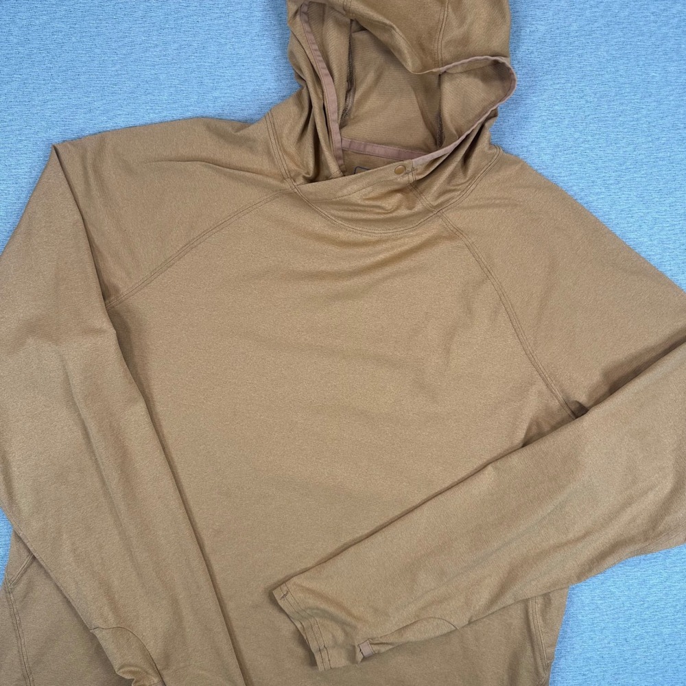 Simms SolarFlex Hoody Woman's XL Tan UPF 50 Sun Shirt Fishing Hiking Outdoors